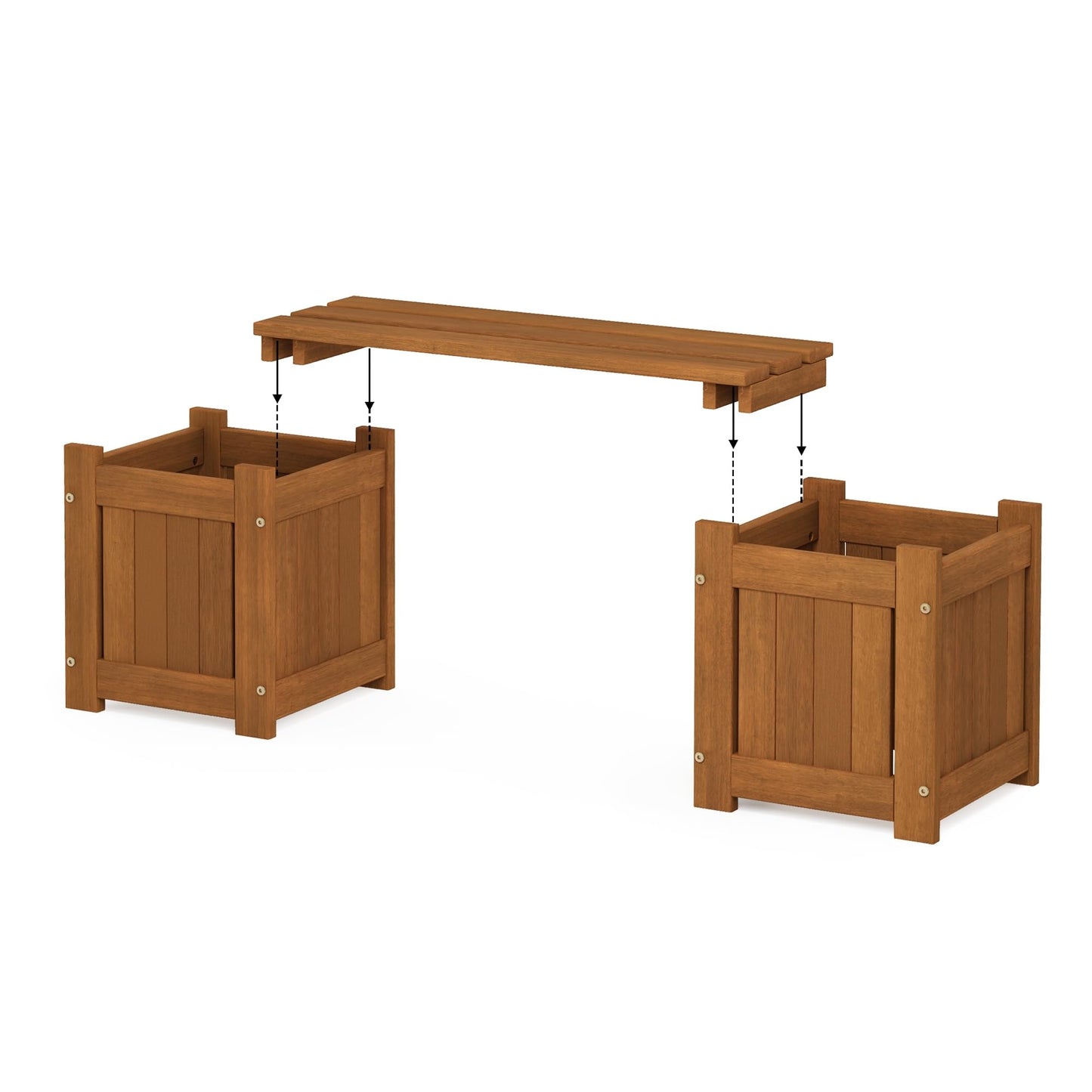 Furinno FG17478 Tioman Outdoor Patio Furniture Hardwood Potting Bench, Natural
