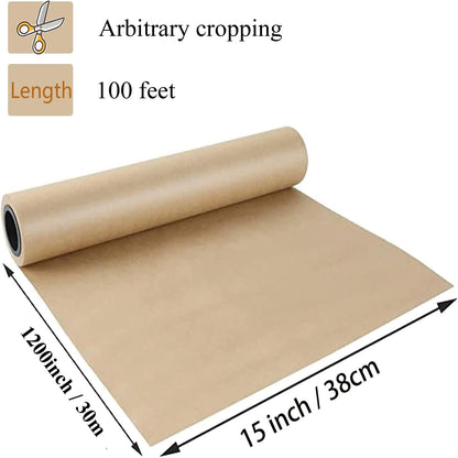 Shinok Braunes Kraftpapier auf Rolle – 38,1 cm x 10 m (400") Braunes Packpapier zum Umziehen, kleine Bastelpapierrolle zum Einpacken von Geschenken, Kunst, Weihnachten