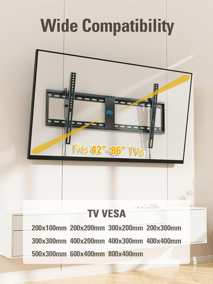 Mounting Dream TV-Wandhalterung für die meisten 37-75-Zoll-Fernseher, universelle neigbare TV-Halterung passend für 16", 18", 24" Ständer mit Tragkraft 132lbs, Max Vesa 600 x 400mm, flache TV-Wandhalterung mit niedrigem Profil