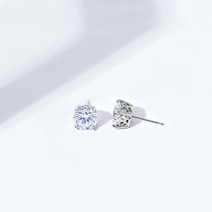 Amazon Essentials Yellow Gold Plated, Platinum or Rose Gold Plated Sterling Silver Infinite Elements Cubic Zirconia Stud Earrings | White, Blue, Green, or Pink Cubic Zirconia