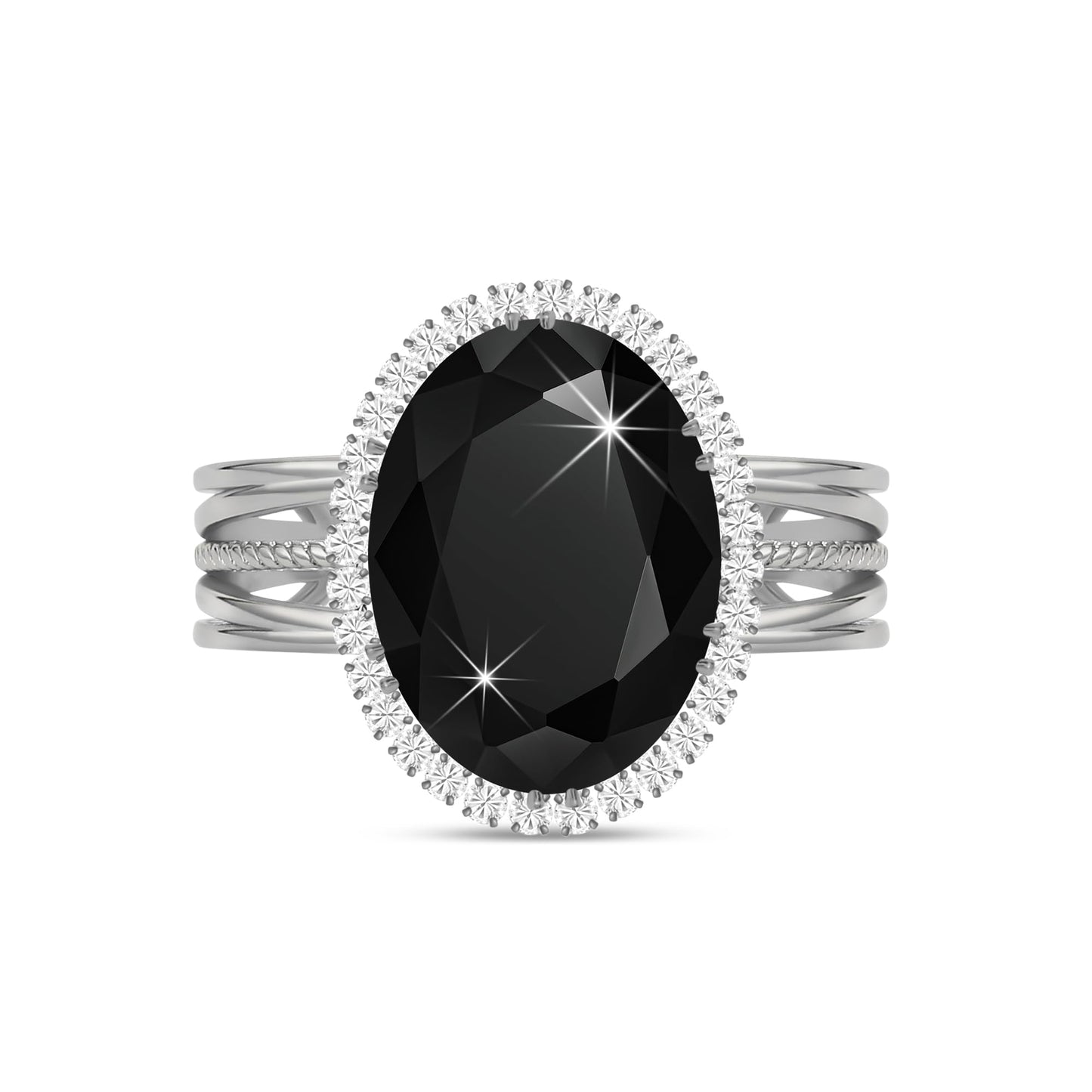 Linawe Birthstone Chunky Adjustable Rings for Women, Gold/Silver/Rose Gold Statement Rings, Imitation Diamond Fake Gemstone Crystal Cocktail Ring, Cubic Zirconia Costume Jewelry