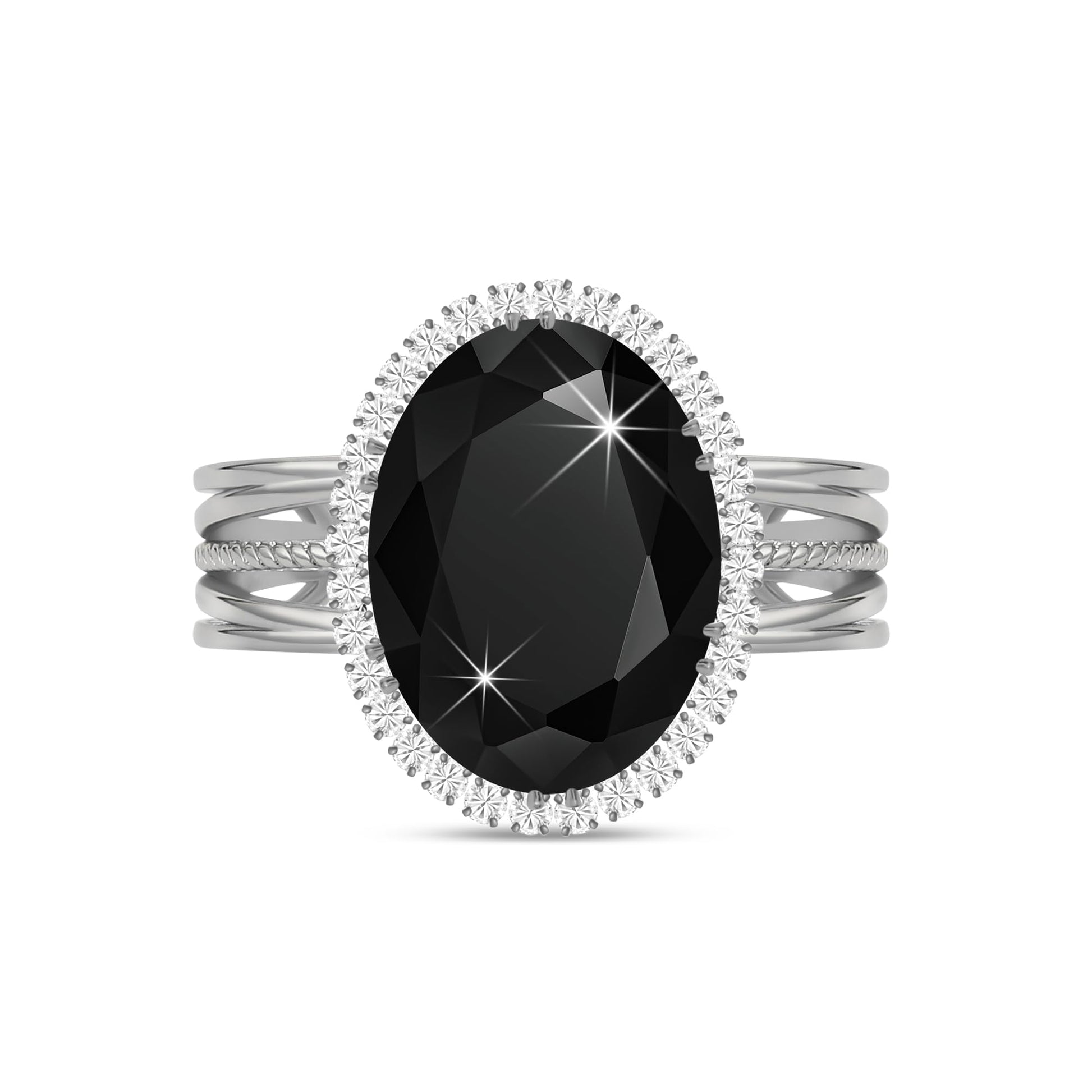 Linawe Birthstone Chunky Adjustable Rings for Women, Gold/Silver/Rose Gold Statement Rings, Imitation Diamond Fake Gemstone Crystal Cocktail Ring, Cubic Zirconia Costume Jewelry