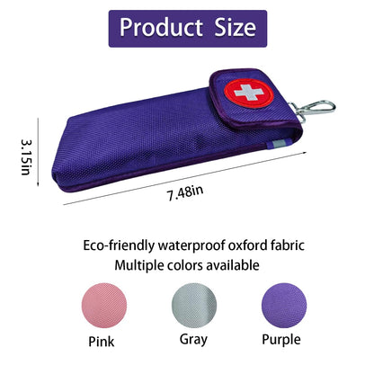 Insulated EpiPen Carry Case Holds 2 EpiPen Injection Pens Insulated EpiPen Storage Case EpiPen Travel Medication Pouch (Pink)