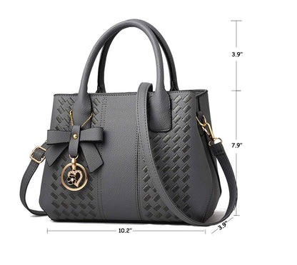Jeniulet Geldbörsen und Handtaschen für Damen Mode Damen PU-Leder Top-Griff Satchel Schulter Tragetaschen Dunkelgrau 10.2" x 3.9" x 7.9"