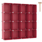 C&AHOME Cube Storage Organizer, 16-Cube Shelves Units, Plastic Storage Cubes, DIY Closet Organizer, Modular Closet Storage Shelves Ideal for Home, Bedroom, 48.4" L × 12.4" W × 48.4" H Black SUM3016H
