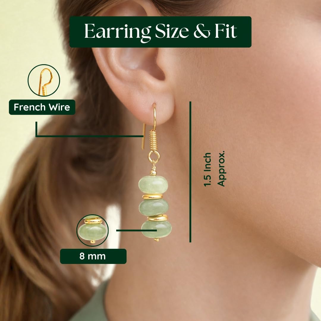 Gempires Green Dangle Earrings: A Boho Chic Statement Piece