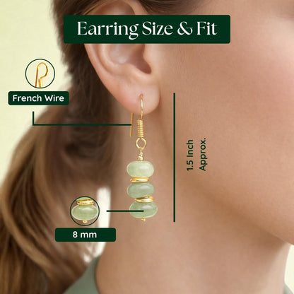 Gempires Green Dangle Earrings: A Boho Chic Statement Piece