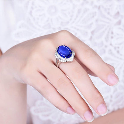 Wedding Rings for Womens, White Gold Infinity Ring 8.45 ct Tanzanite Diamond Rings Party Travel Jewelry (White Gold)