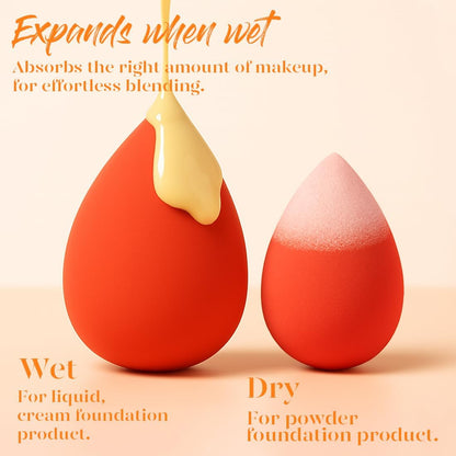 BEAKEY Make-up-Schwamm-Set, 5 Stück, mikroporös, geringe Absorption, weiche, latexfreie Foundation-Beauty-Schwämme und -Blender für Puder-Creme
