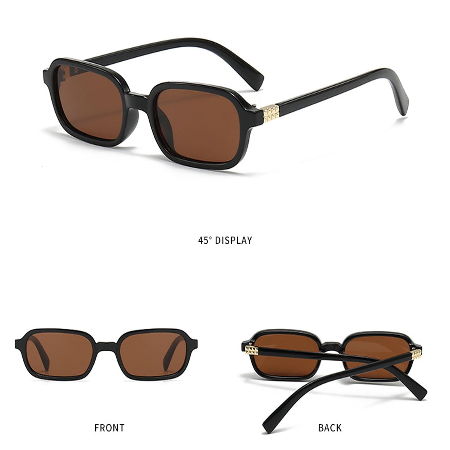 Awdchny Retro Ovale Sonnenbrille für Damen – Elegante Cat Eye 90er Sonnenbrille, Leichter schmaler Rahmen, Trendige UV-Schutz Sonnenbrille 8057 Schwarz+Braun+Schildpatt