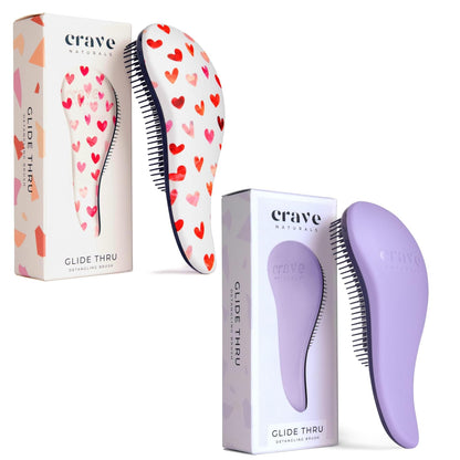 Crave Naturals Glide Thru Entwirrbürste für Erwachsene und Kinder. Entwirrbürste für natürliches, lockiges, glattes, nasses oder trockenes Haar. Haarbürsten für Frauen. Stylingbürste (Blau)