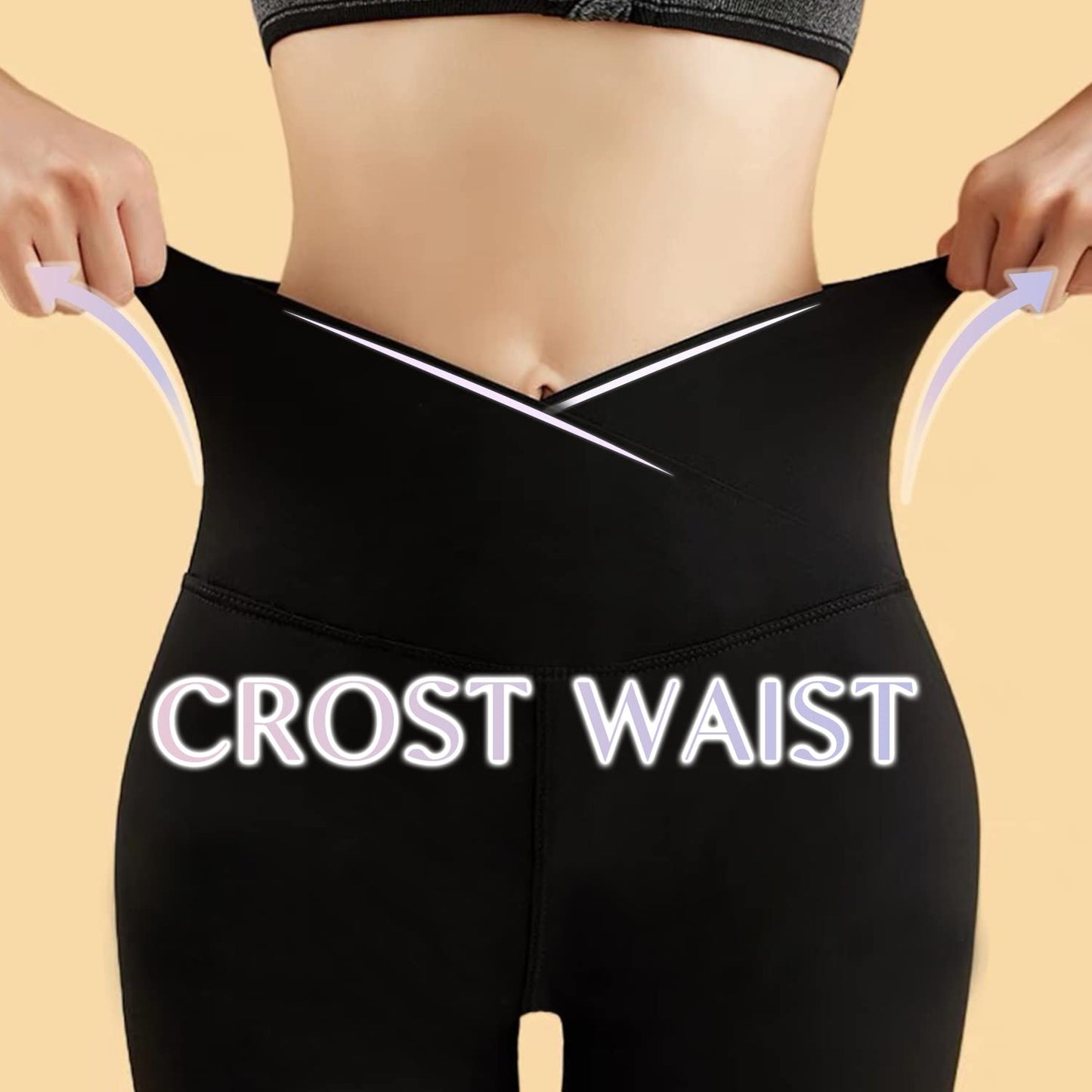 we fleece High Waisted Leggings for Women-Womens Black Workout Leggings Running Tummy Control Compression Pants