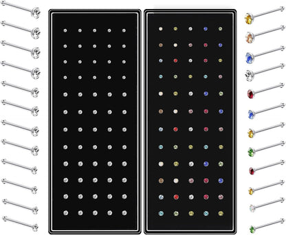 C:120pcs White Cz/Colourful Cz(22g Straight)