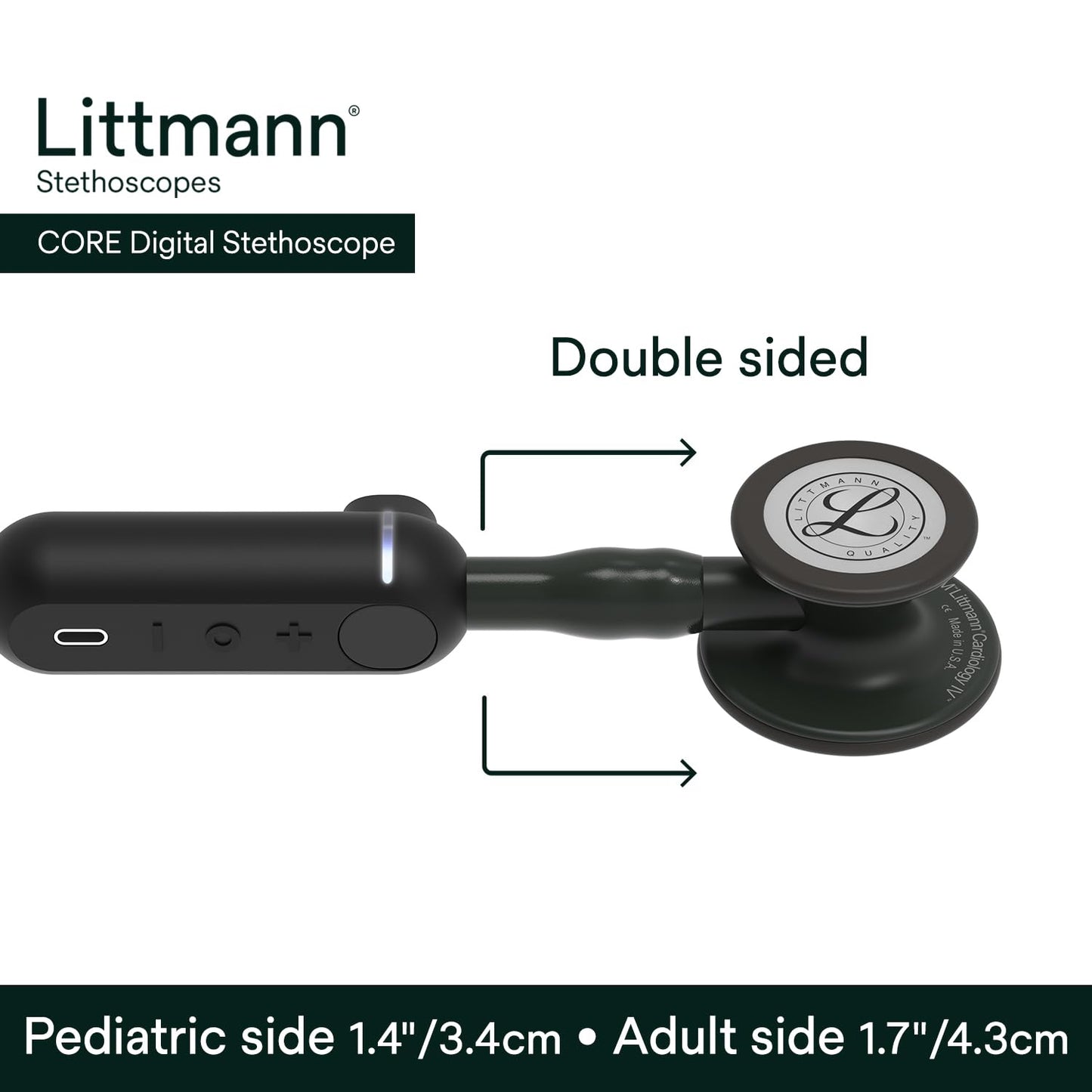 3M Littmann CORE Digital Stethoscope, Our Most Advanced Stethoscope Yet, Up To 40x Amplification, Active Noise Cancellation, In-App Sound Wave Visualization, High Polish Copper Chestpiece, 8870