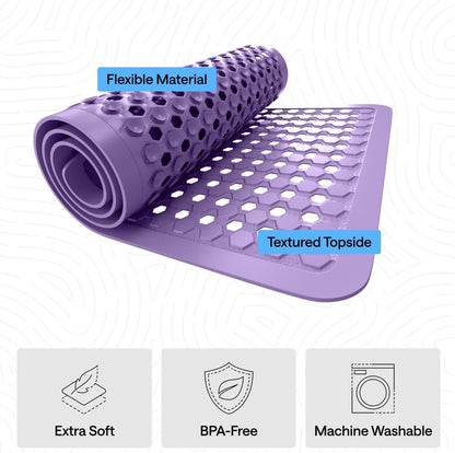 GORILLA GRIP Patentierte Badewannen-Duschmatte, Maschinenwaschbare Badewannenbodenmatte, Saugnäpfe und Abflusslöcher für saubere Wannen, Badezimmer-Essentials, 89x41 cm, Transparent