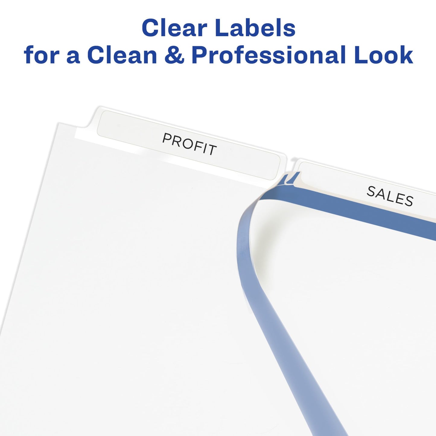 Avery 3-Tab Dividers for 3 Ring Binder, Easy Print & Apply Clear Label Strip, Index Maker Customizable White Tabs, 25 Sets (11445)