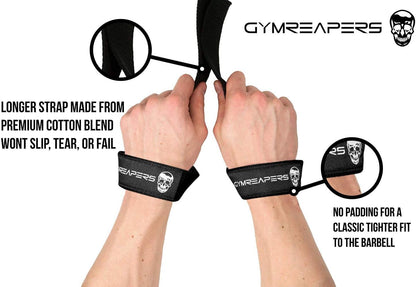 Gymreapers Hebe-Handgelenkbandagen für Gewichtheben, Bodybuilding, Powerlifting, Krafttraining und Kreuzheben – gepolstertes Neopren mit 45,7 cm Baumwolle