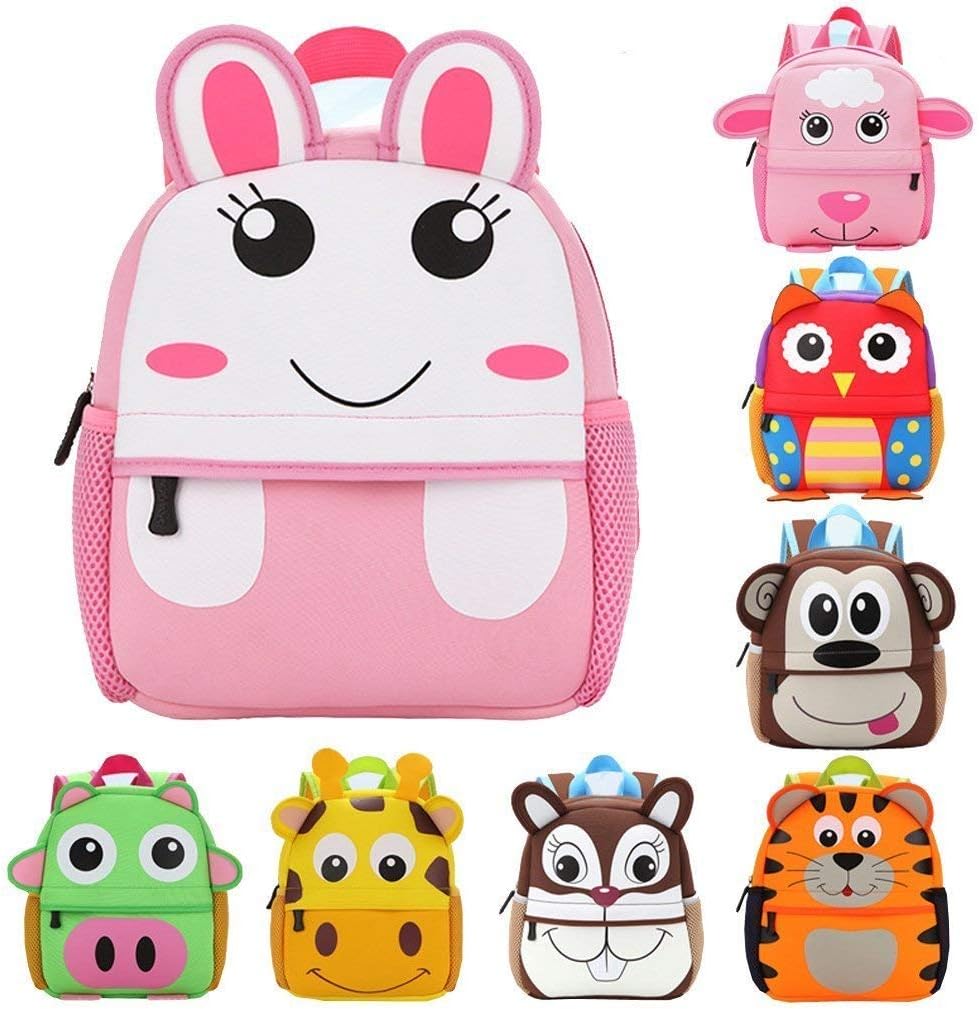 Geanmoki Kinderrucksack, Baby Jungen Mädchen Kleinkind Vorschule Rucksack Kinderrucksäcke Taschen, Hase, Einheitsgröße, Klassisch