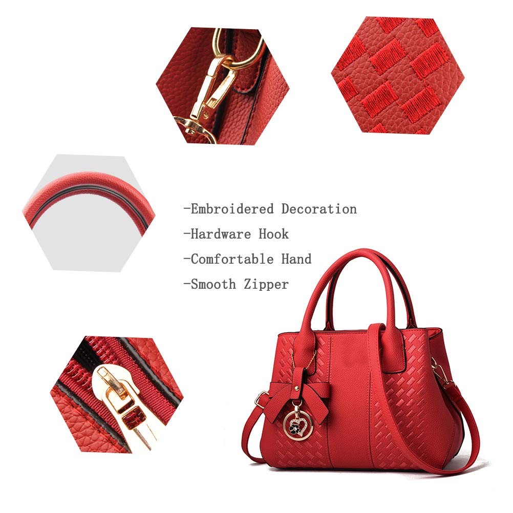 Jeniulet Geldbörsen und Handtaschen für Damen Mode Damen PU-Leder Top-Griff Satchel Schulter Tragetaschen Dunkelgrau 10.2" x 3.9" x 7.9"