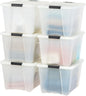 IRIS USA 6-Pack Clip Box with Latching Lids, 18 Quart Craft Storage Bins, Art & Writing Supply Containers for Home, Office & Classroom Organization