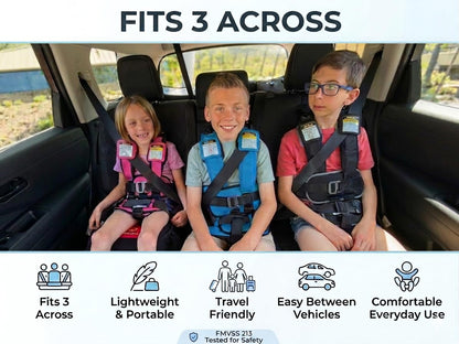 RideSafer Travel Vest Gen 6 - Small (26.5-50 lbs) - Blue - Lightweight Portable Child Safety Car Seat for Travel, Rental Cars, Rideshares