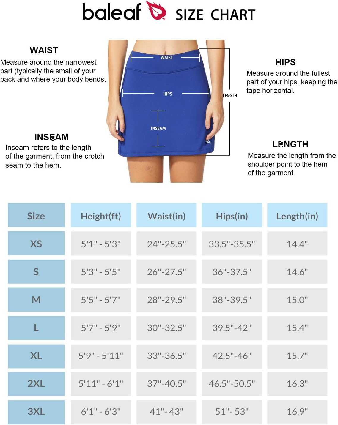baleaf Damen Tennis Golf Röcke Skorts mit Shorts Laufsport Stretch Athletic mit Innentaschen
