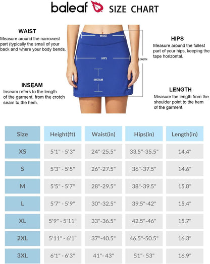 baleaf Damen Tennis Golf Röcke Skorts mit Shorts Laufsport Stretch Athletic mit Innentaschen