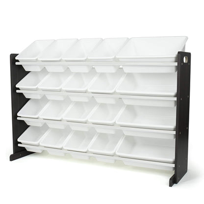 Humble Crew Toy Storage Organizer with 20 Removable Storage Bins for Kids Playroom, 4-Tier Toddler Toy Organization and Storage, Natural/White