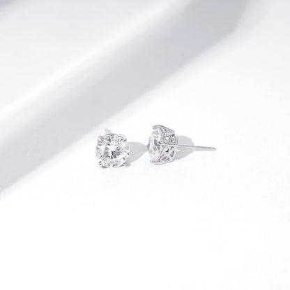 Amazon Essentials Yellow Gold Plated, Platinum or Rose Gold Plated Sterling Silver Infinite Elements Cubic Zirconia Stud Earrings | White, Blue, Green, or Pink Cubic Zirconia
