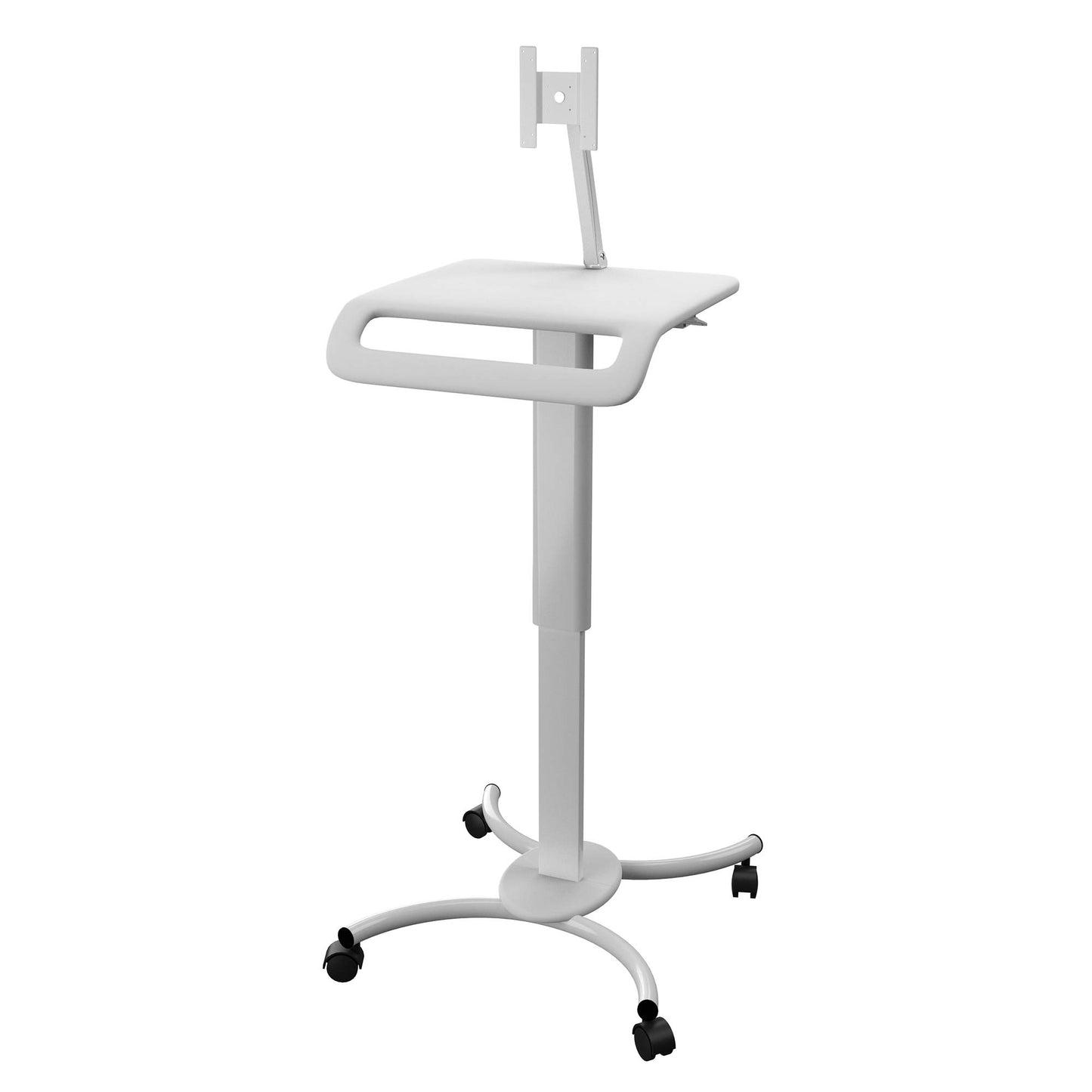 Rolling Medical Workstation – CTA Height Adjustable Mobile Secure Medical Workstation Cart for iPad 10th Gen 10.9" - 7/8/9 Gen 10.2”- Pro 11” - Air 4 - Galaxy Tab S3 - White (QPAD-HRSW)
