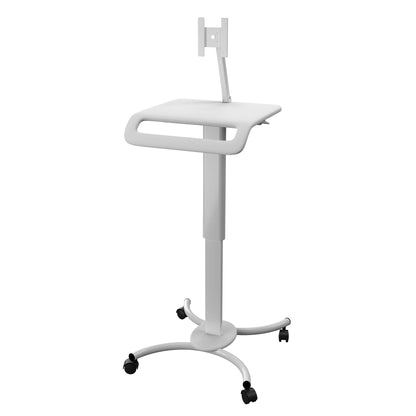 Rolling Medical Workstation – CTA Height Adjustable Mobile Secure Medical Workstation Cart for iPad 10th Gen 10.9" - 7/8/9 Gen 10.2”- Pro 11” - Air 4 - Galaxy Tab S3 - White (QPAD-HRSW)