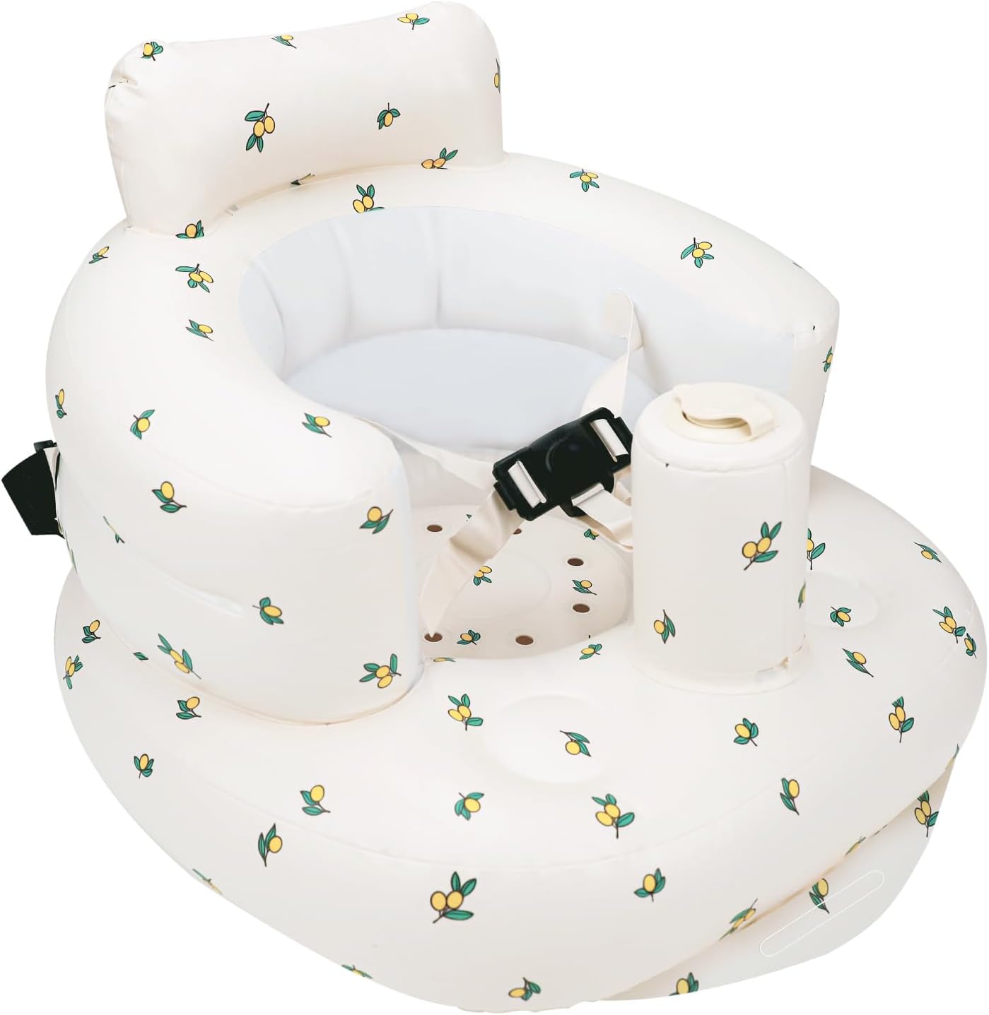 Aufblasbarer Babysitz, aufblasbarer Babystuhl für Babys ab 3 Monaten, aufblasbarer Sommerstuhl mit integrierter Luftpumpe, Baby-Bodensitz zum Sitzenlernen, Spielen, Campen, Orange