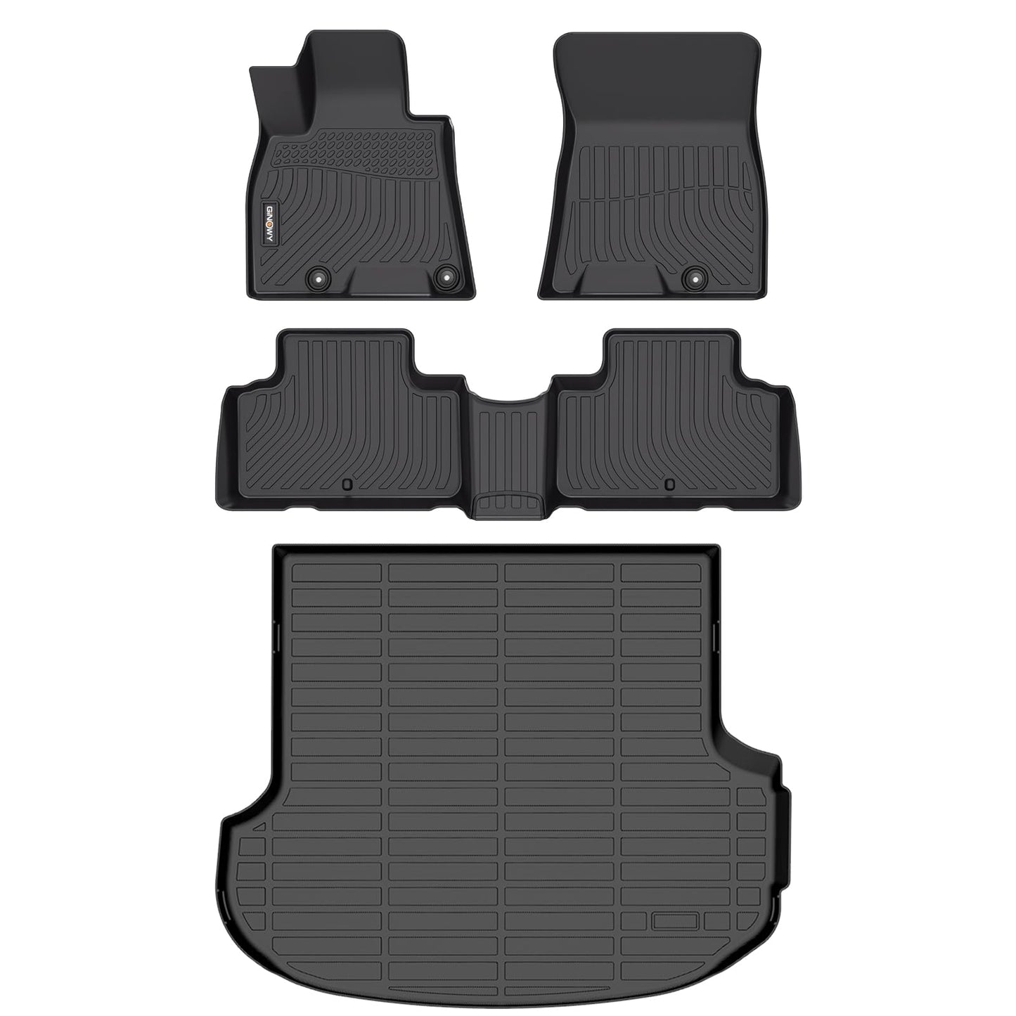 GINOWY-Floor Mats for Toyota 4Runner 1996-2002,1st+2nd Row,TPE All Weather Car Mats Custom Fit Rubber Floor Liners Car Accessories for Toyota 4Runner