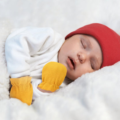 BQUBO Baby Fäustlinge Kratzschutz Handschuhe aus Baumwolle mit elastischem Bündchen Hypoallergen für Neugeborene und Babys von 0-6 Monaten Jungen und Mädchen
