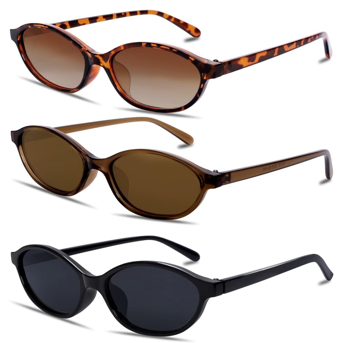 GUVIVI Retro Ovale Sonnenbrille für Damen Chic Cat Eye 90er Jahre Sonnenbrille Leichte Schmale Sonnenbrille Trendiger UV-Schutz Sonnenbrille