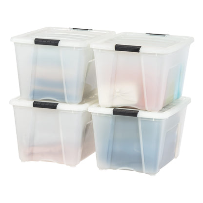 IRIS USA 6-Pack Clip Box with Latching Lids, 18 Quart Craft Storage Bins, Art & Writing Supply Containers for Home, Office & Classroom Organization
