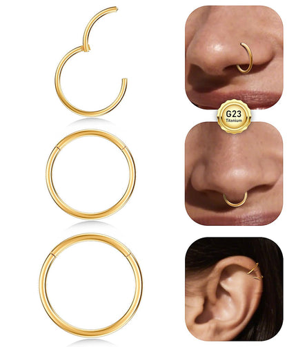 Opal Nose Ring Studs Horseshoe Nose Rings Hoops Stud 316L Stainless Steel Nose Rings Round CZ Square Screw L Shaped Nose Stud Hypoallergenic Nostril Piercing Jewelry for Women Men