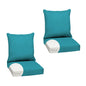 Arden Outdoor Foam Deep Seat Cushions Set, 24x24, Premium High-Density Foam, Never Flattens, Weather-Proof for Patio Chair Sofa Couch, Blue Shibori Stripe