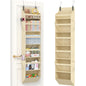 Lifewit 1 Pack Over the Door Organizer, 5 Section Clear Window Hanging Storage with 4 Side Pockets, Sturdy Anti Tilt 40 lbs Load Behind Door for Closet, Bedroom, Bathroom, Nursery, Dorm, Dark Gray