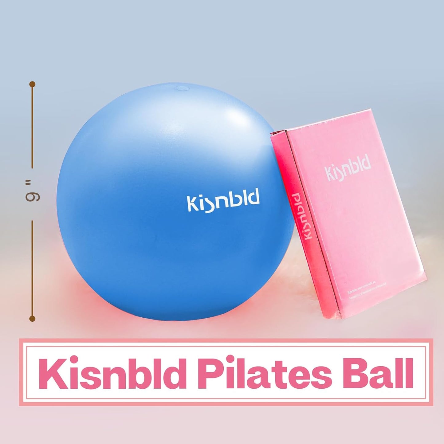 kisnbld Kleiner Gymnastikball, 9 Zoll Mini Pilates Ball, Anti-Burst und Rutschfester Mini Yoga Ball für Stabilität, Fitness, Physiotherapie, Dehnung und Rumpfkrafttraining zu Hause, im Fitnessstudio und Büro
