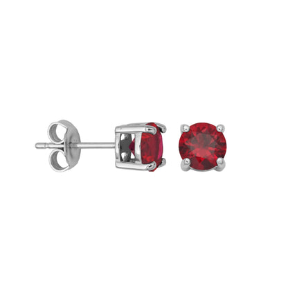 Amazon Essentials Sterling Silver Round Birthstone Stud Earrings