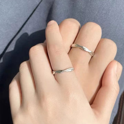 OOOPEL Sterlingsilber Verstellbarer Ring S925 Silberringe für Frauen Zirkonia Twist Liebesknoten Zarter Ring Silber Minimalistischer Offener Fingerring Silber Daumen Sterlingsilberring