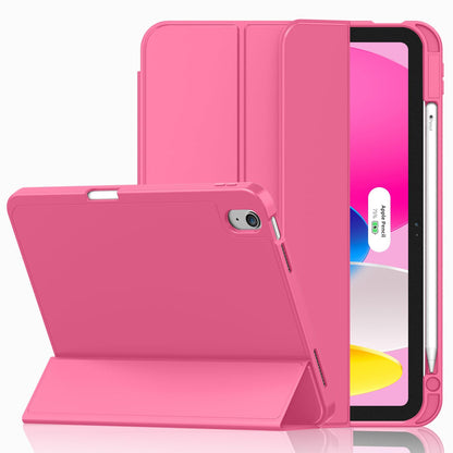 iMieet Case for iPad (A16)/iPad 10th Generation [11-Inch 2025/10.9 Inch 2022], Trifold Stand Smart Cover with Pencil Holder and Soft TPU Back, Supports Touch ID(Black)