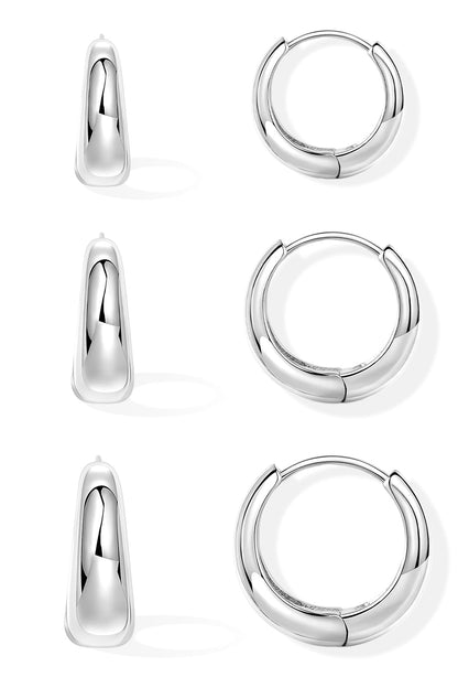 Inerney 14K Gold Plated Huggie Hoop Earrings for Women, Small Sterling Silver Earring Set Hypoallergenic Cartilage Helix Stacks, Mini Dainty Cute Trendy Birthstone Jewelry Gift for Multiple Piercings