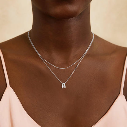 Thaivor Osterkorb-Füller – Initialen-Halsketten für Frauen, 14K vergoldete Bubble Letter Halskette, geschichtete zierliche süße Choker-Anhänger, Stapel-Schmuck, Mode-Accessoires, Teenager-Trendgeschenk