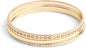 COACH, Women's, Signature Quilted Heart Bangle Set, Crystal/Gold, One Size