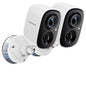 2.5K Wireless Home Security Cameras 2-Pack, Outdoor WiFi Non-Subscription AI Person Detection, 4MP Color Night Vision, Full Duplex 2-Way Audio, IP66 Waterproof Battery Powered, U.S. AWS Cloud