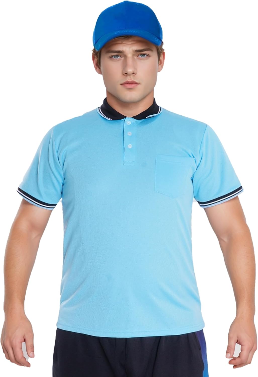 Dxhycc Herren Baseball und Softball Umpire Shirt Kurzarm Polo Schiedsrichter Hemd Umpire Trikot Uniform
