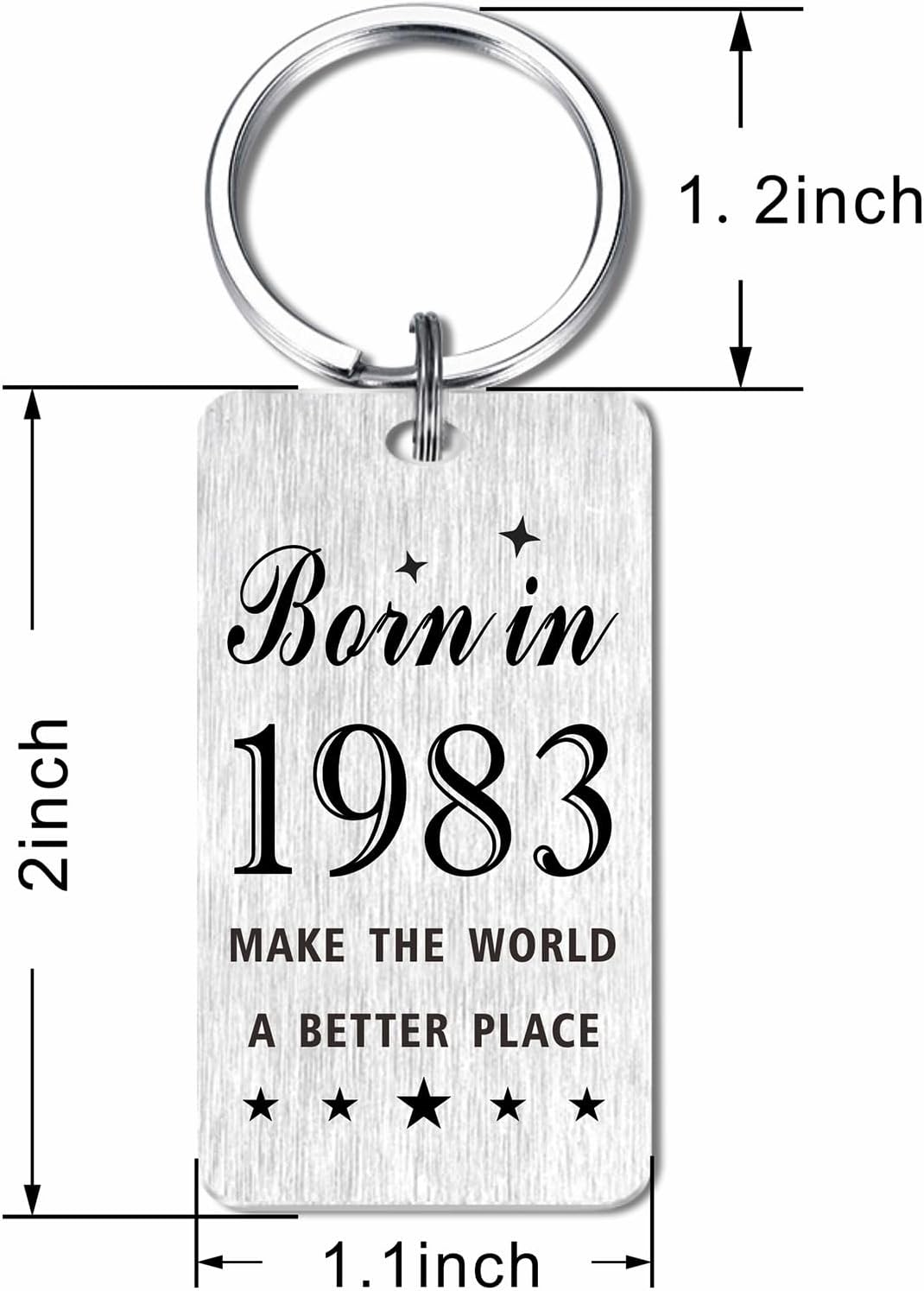 Gezxin Happy Birthday Schlüsselanhänger Geschenke für Frauen Männer - Personalisierter Edelstahl Geburtstagsschlüsselanhänger - Mach die Welt zu einem besseren Ort