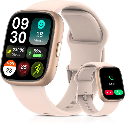 Smart Watch for Men Women, 1.83" HD, Alexa Built-in, Bluetooth 5.3 Calls & Notifications, IP68 Waterproof,100+ Sport Modes,Fitness Tracker/Heart Rate/SpO2/Sleep Monitor for Android iOS (Pink)